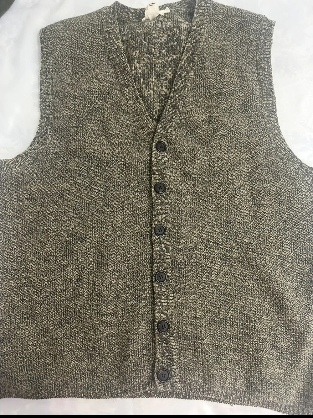 J.Crew Marled Knit Button Front Sweater Vest  Size Large Classic Layering Piece